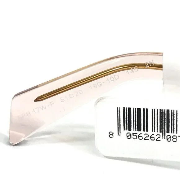 Prada Sunglasses SPR17W-F 19Q-10D Transparent Peach Asian Fit with Brown Lenses - Picture 12 of 13